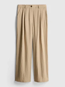 Strukturierte, lässige Hose mit mittlerer Leibhöhe
