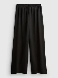 Strukturierte Satinhose mit geradem Bein