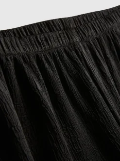 Strukturierte Satinhose mit geradem Bein