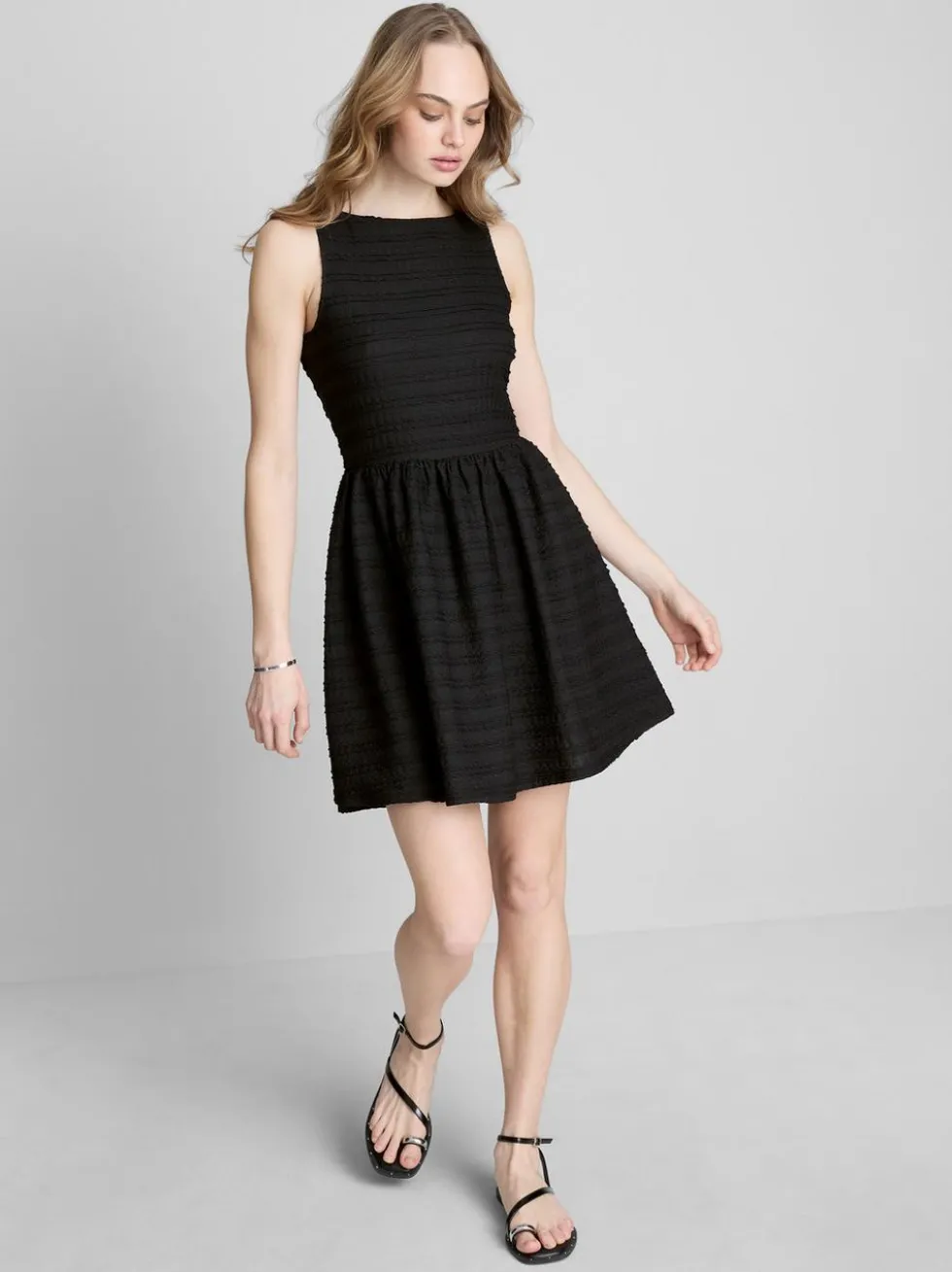Strukturiertes Minikleid in Knitteroptik