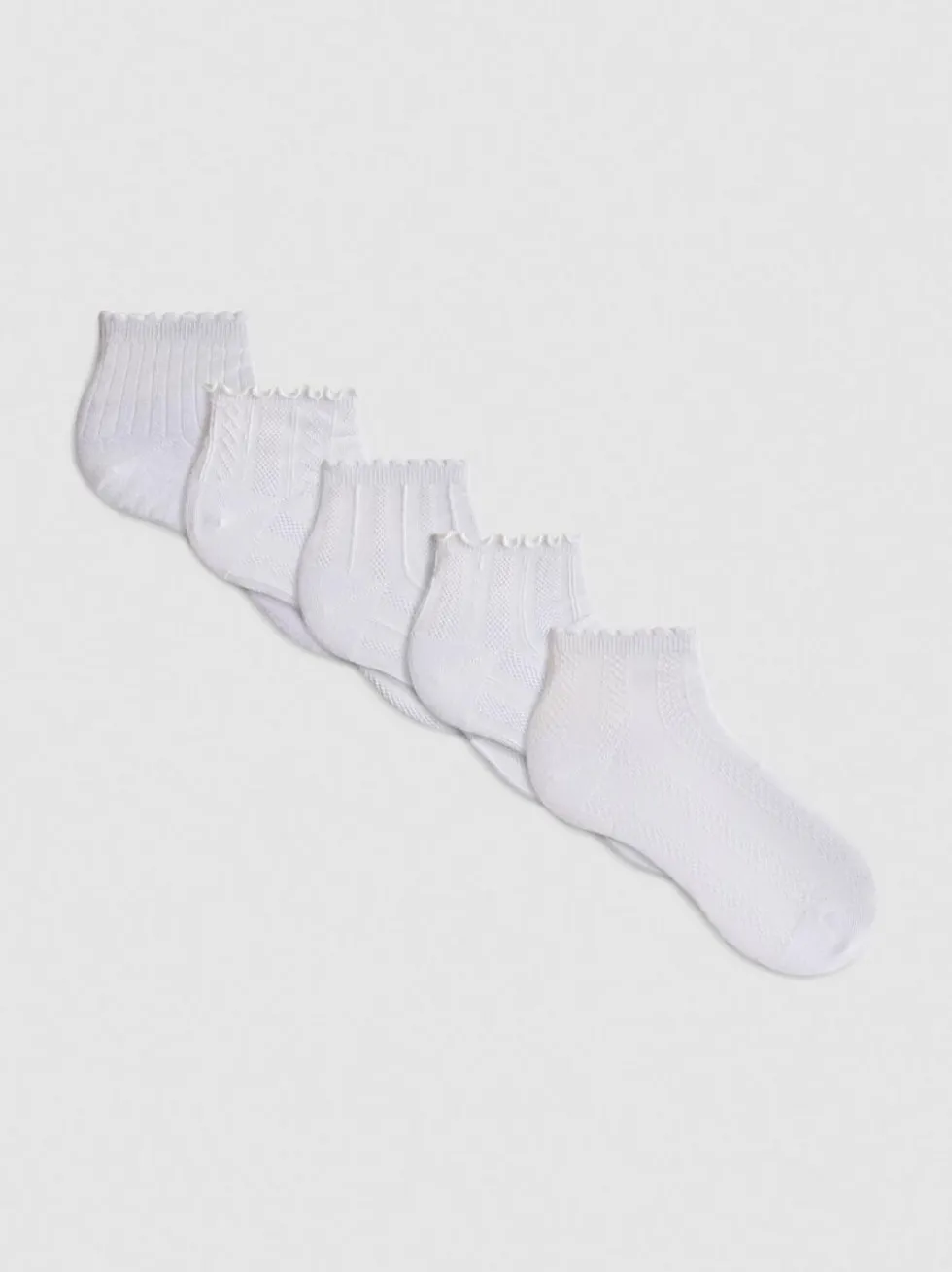Strukturierte Socken in Viertellänge, 5er-Pack