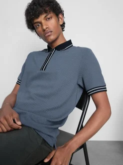 Strukturiertes Poloshirt