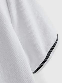 Strukturiertes Poloshirt mit Reißverschluss