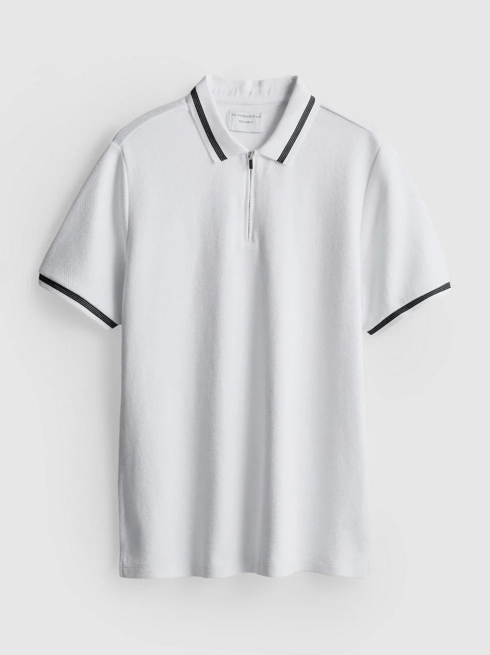 Strukturiertes Poloshirt mit Reißverschluss