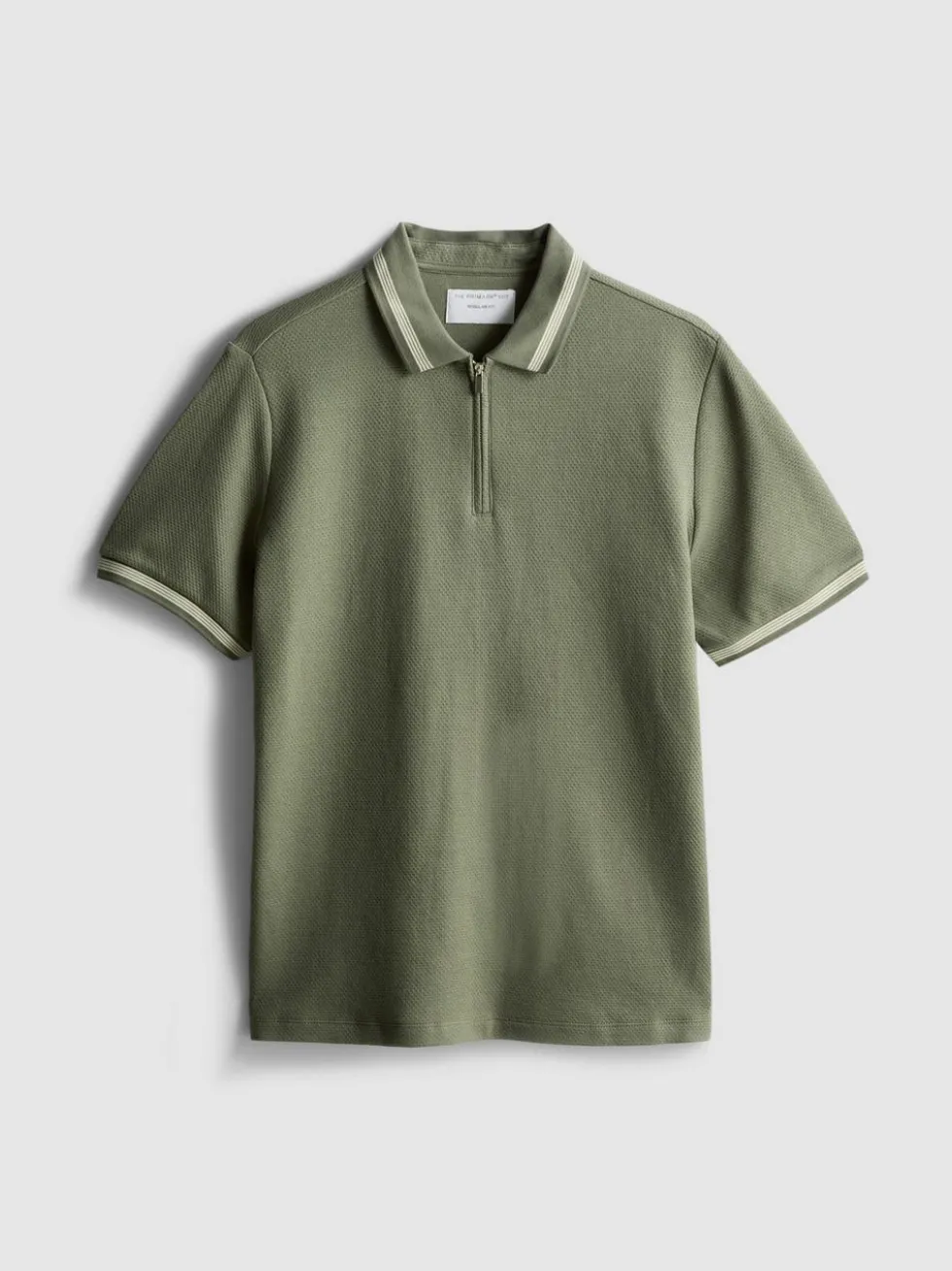 Strukturiertes Poloshirt mit Reißverschluss