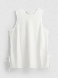 Strukturiertes Tanktop mit seitlichen Bindebändern