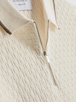 Strukturiertes „The Edit“ Poloshirt mit Reißverschluss