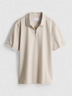 Strukturiertes „The Edit“ Poloshirt mit Reißverschluss