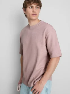 Strukturiertes T-Shirt mit geradem Schnitt