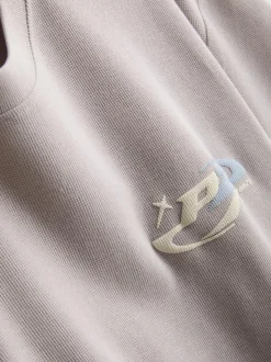 Strukturiertes T-Shirt mit Logo-Grafik