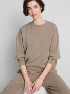 Sweatshirt aus Modalmischung mit Rundhalsausschnitt