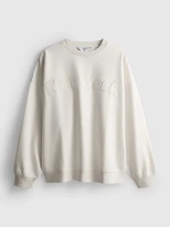 Sweatshirt mit hohem Baumwollanteil und Applikation