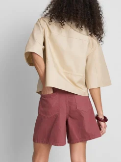 Taillierte, kurzärmelige Hemdjacke