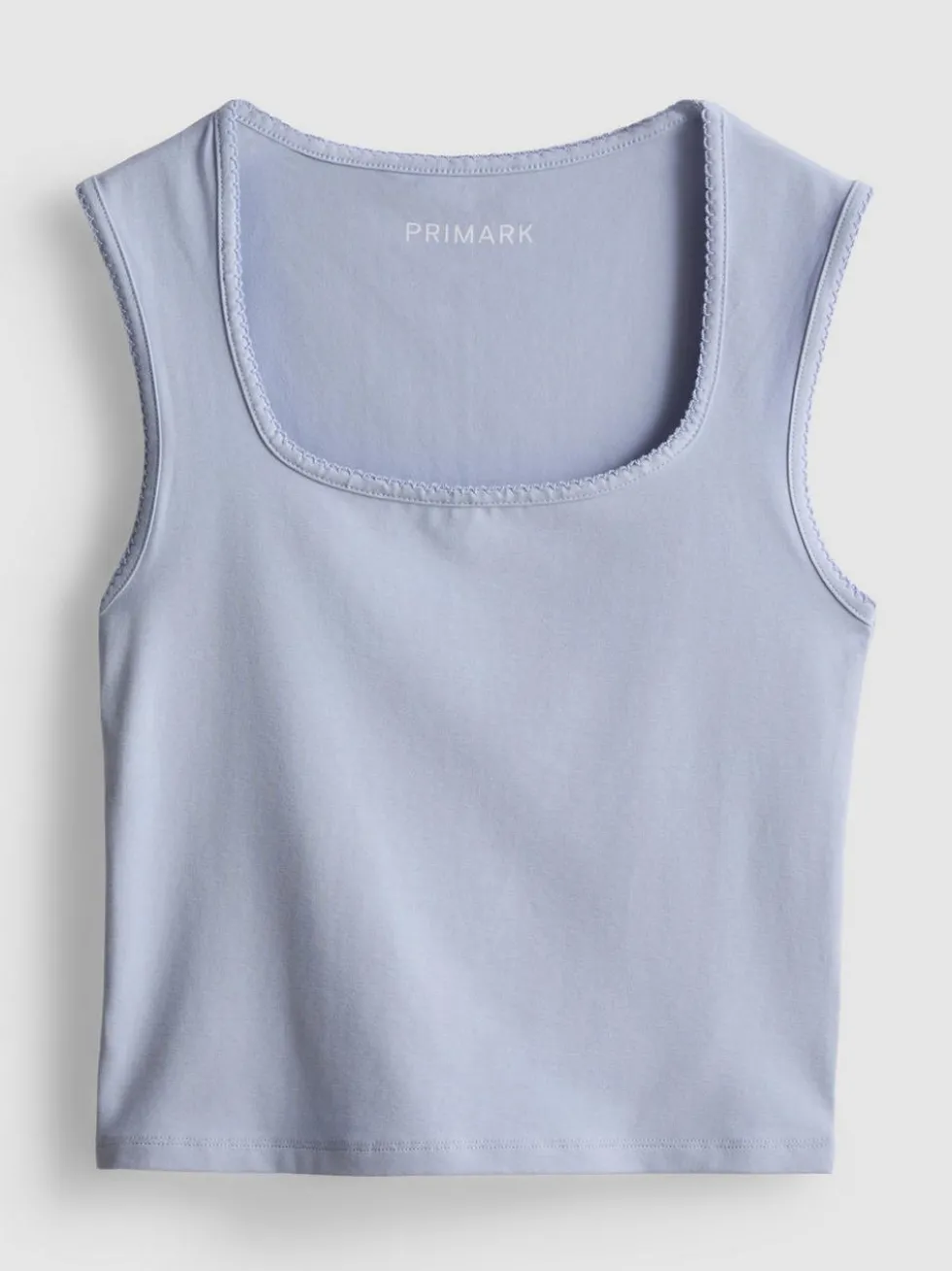 Tanktop mit hohem Baumwollanteil und Bogenkante