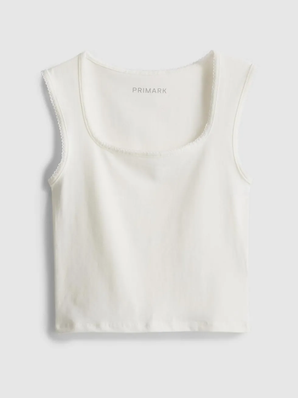 Tanktop mit hohem Baumwollanteil und Bogenkante