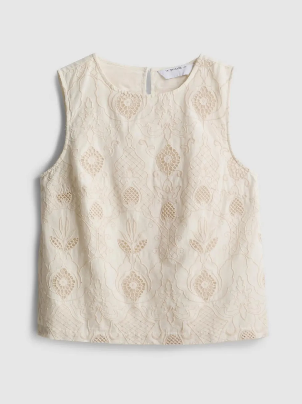 „The Edit“ Baumwoll-Tanktop mit Lochstickerei