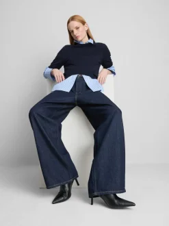 „The Edit“ Jeans mit weitem Bein und Gürtel