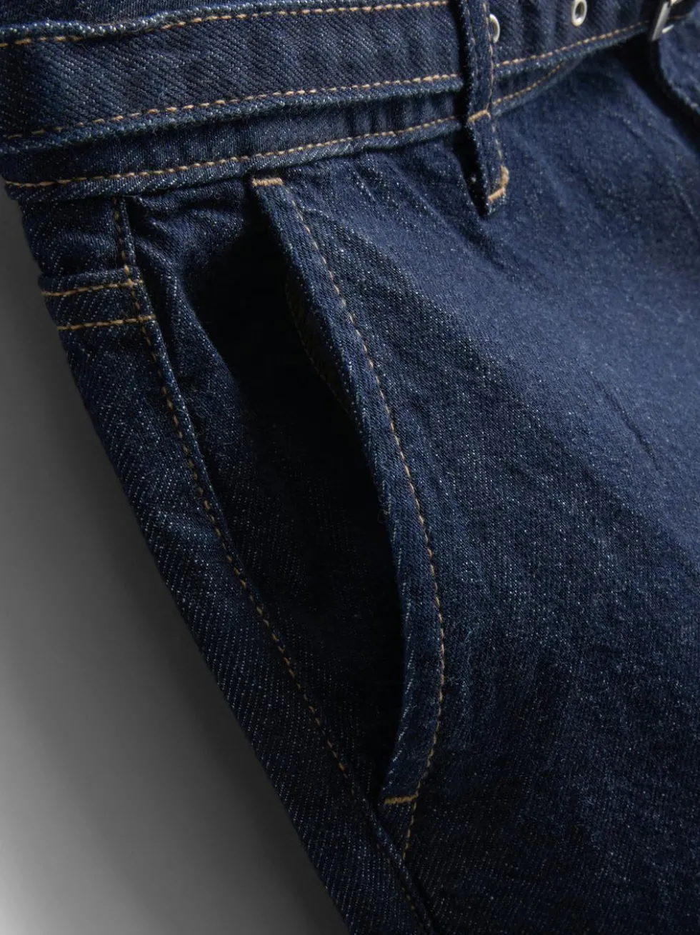 „The Edit“ Jeans mit weitem Bein und Gürtel
