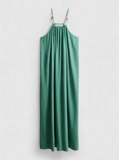 „The Edit“ Midi-Säulenkleid mit perlenbesetzten Trägern
