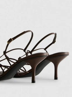 „The Edit“ Sandaletten in Flechtoptik mit Stiletto-Absatz