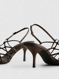 „The Edit“ Sandaletten in Flechtoptik mit Stiletto-Absatz