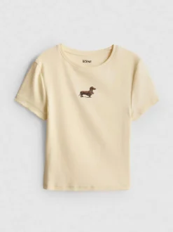 The Primark Scene | Baby Tee mit hohem Baumwollanteil und Stickerei