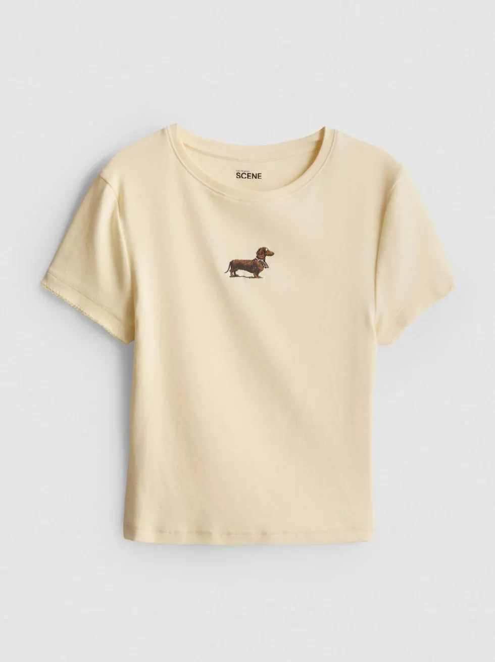 The Primark Scene | Baby Tee mit hohem Baumwollanteil und Stickerei