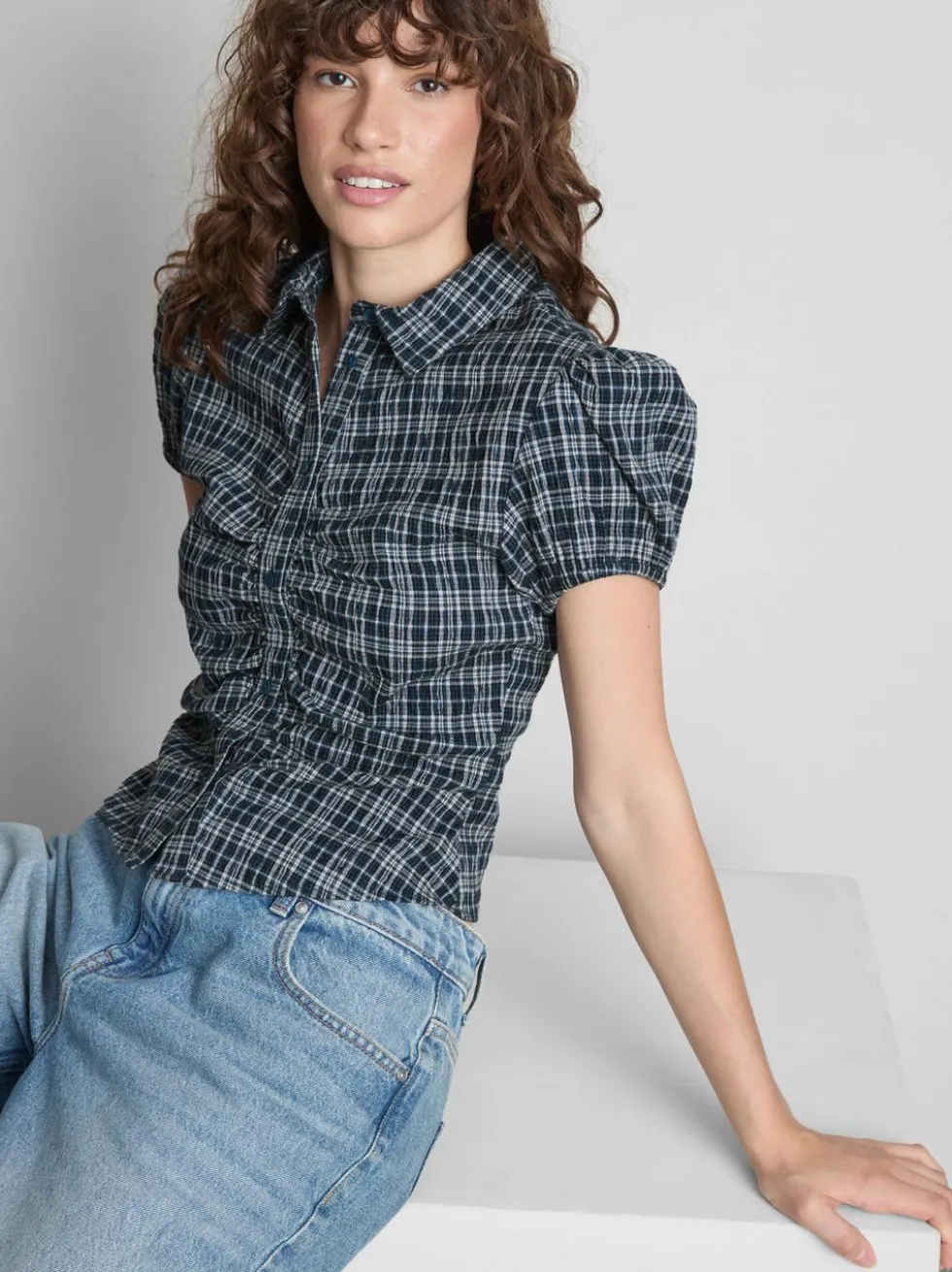 The Primark Scene | Figurbetontes, kariertes Hemd mit Raffung