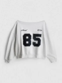 The Primark Scene | Schulterfreies Sweatshirt im College-Stil