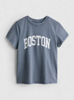 The Primark Scene | T-Shirt mit Slogan in Acid-Wash-Optik