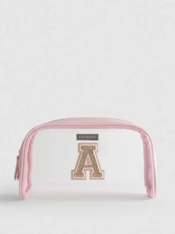 Transparente Make-up-Tasche mit Initiale