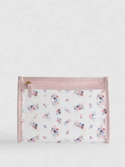 Transparente Make-up-Tasche mit Blumenmuster