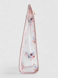 Transparente Make-up-Tasche mit Blumenmuster