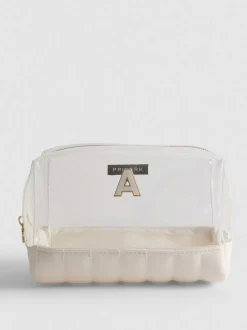 Transparente Make-up-Tasche mit Initiale
