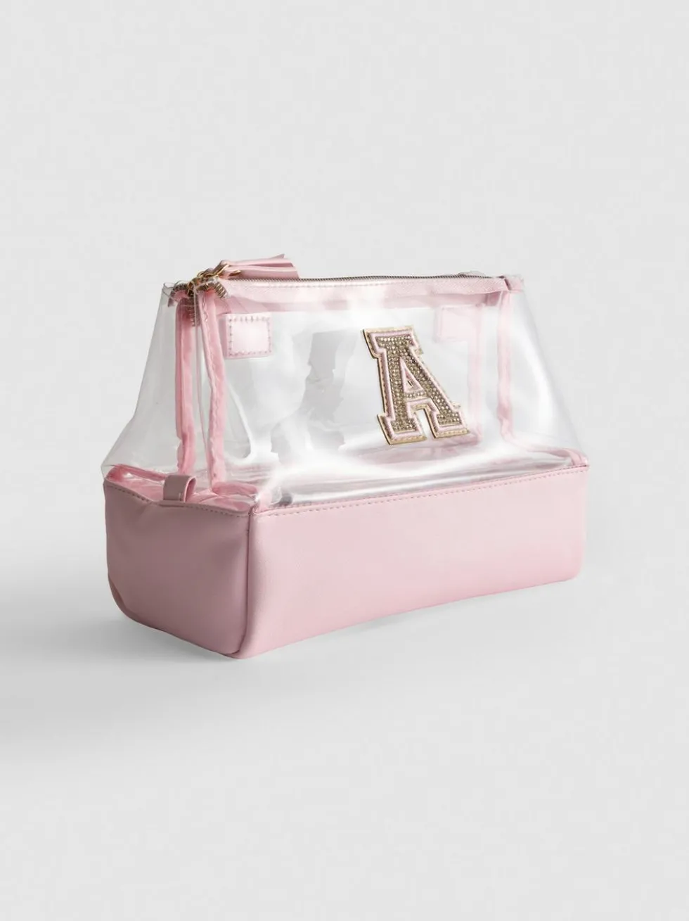 Transparente Make-up-Tasche mit Initiale
