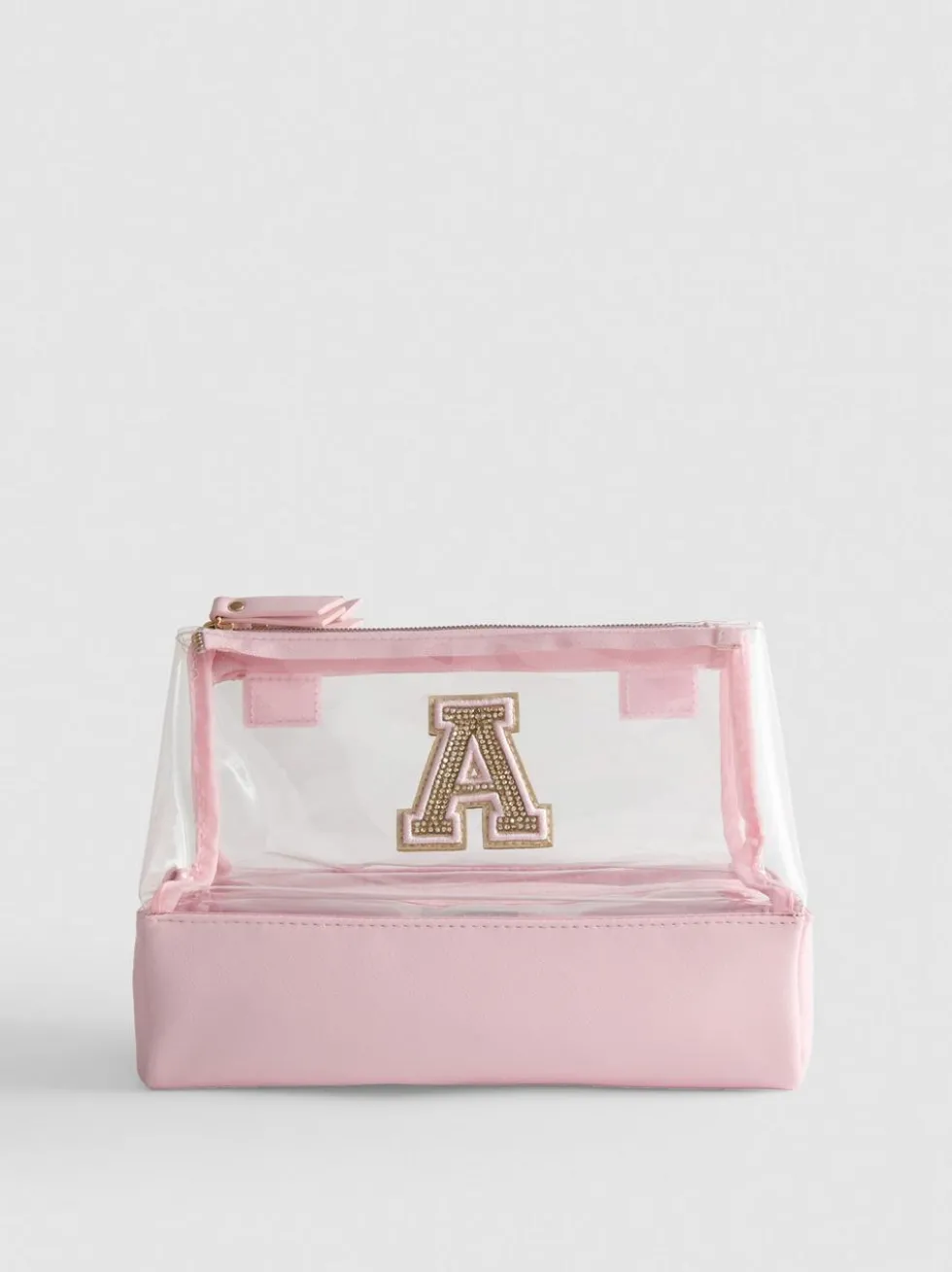 Transparente Make-up-Tasche mit Initiale