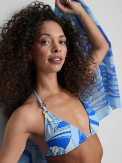 Triangel-Bikinitop mit Wirbelmuster