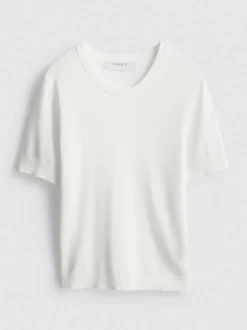 T-Shirt aus dichtem Strick