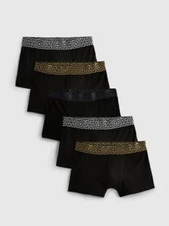 Unterhosen mit Bund in Metallic-Optik, 5er-Pack