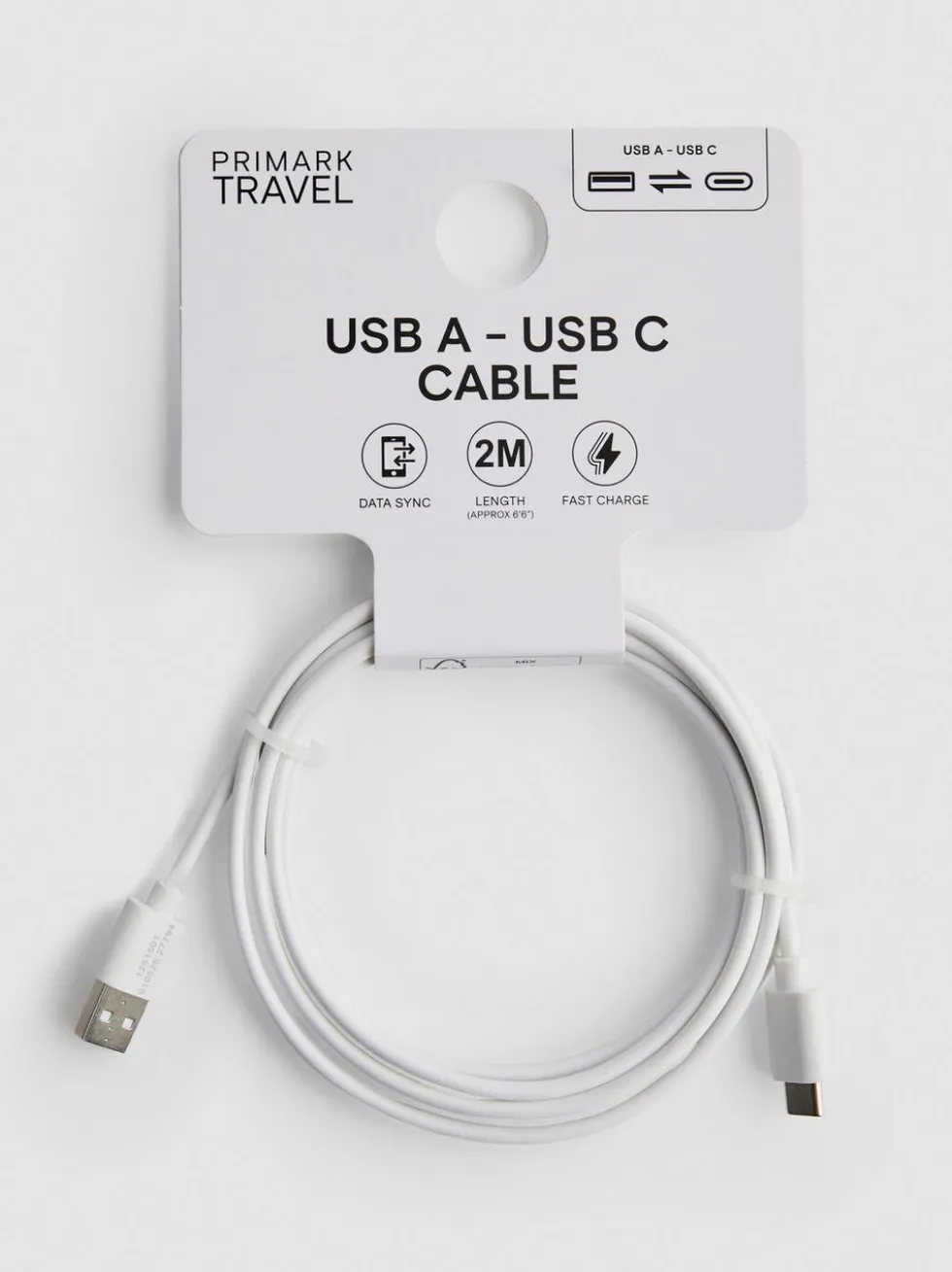 USB A auf USB C-Ladekabel, 2 m