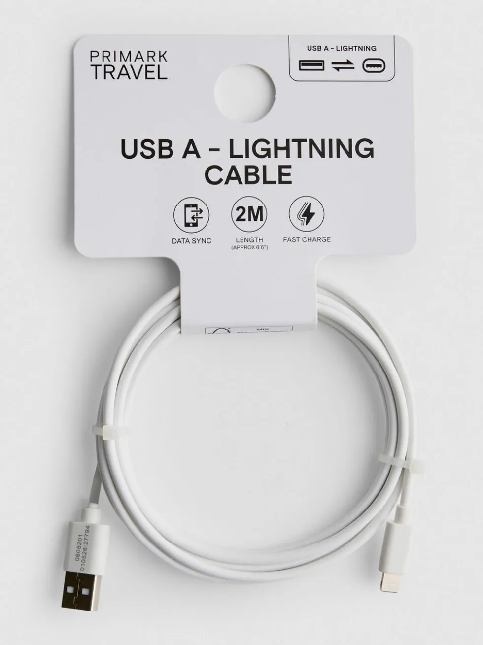 USB-A-zu-Lightning-Ladekabel, 2 m