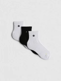 Viertellange Active-Crew-Socken aus Mikrofaser, 3er-Pack