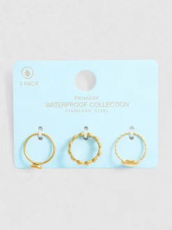 Wasserfeste Ringe mit Muscheldesigns, 3er-Pack