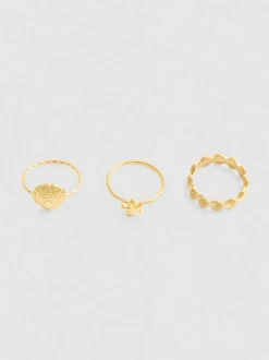 Wasserfeste Ringe mit Muscheldesigns, 3er-Pack