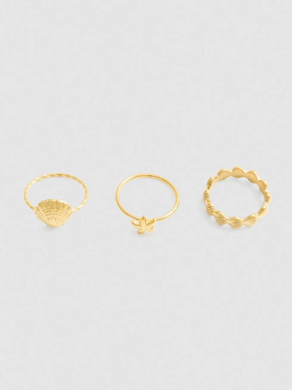Wasserfeste Ringe mit Muscheldesigns, 3er-Pack