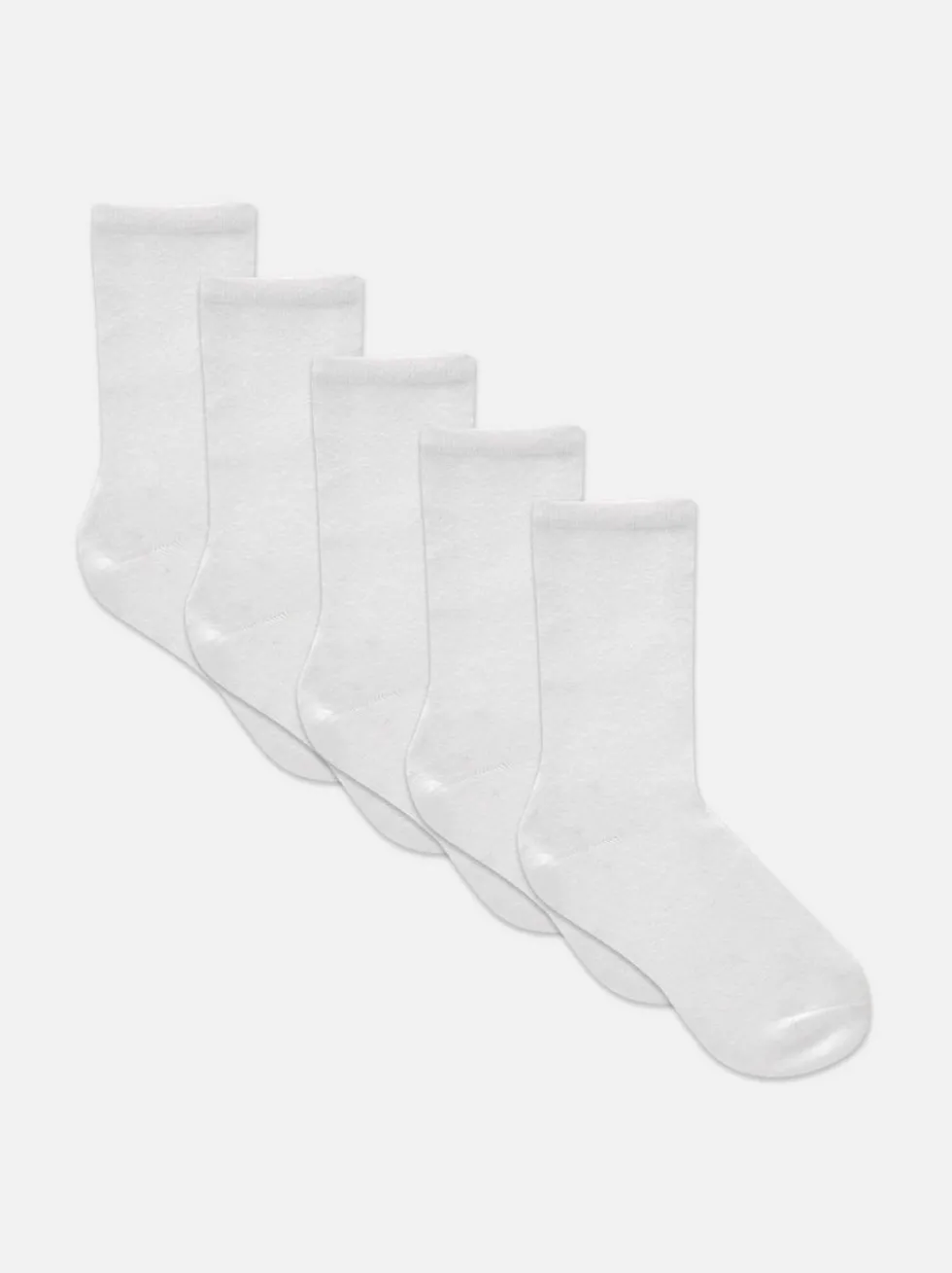 Weiße Crew-Socken, 5er-Pack