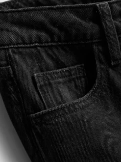 Weite Baumwoll-Jeans mit mittlerer Leibhöhe