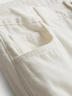 Weite Baumwoll-Jeans mit mittlerer Leibhöhe