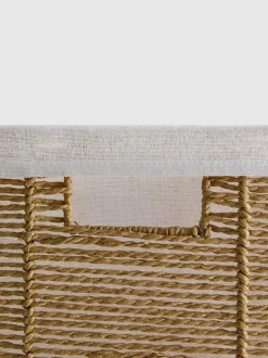 Würfelförmiger Aufbewahrungskorb aus Papierseil